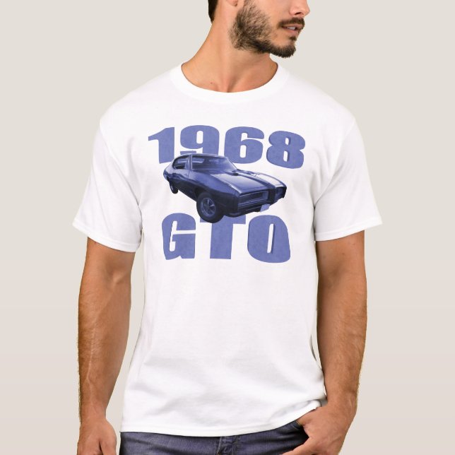 Camiseta Azul 1968 de Pontiac GTO (Anverso)