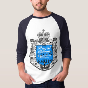 Camiseta azul 2A del escudo real de la coral