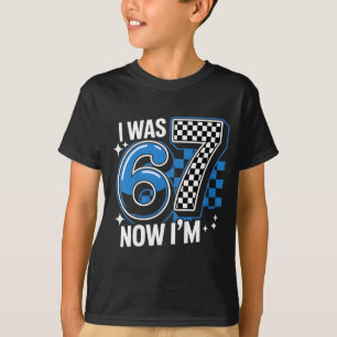 Camiseta Azul a cuadros era 6 7 divertido 67 chicos de cump