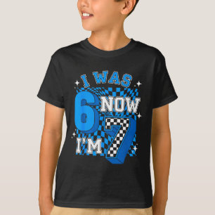 Camiseta Azul a cuadros era 6 7 divertido 67 cumpleaños niñ
