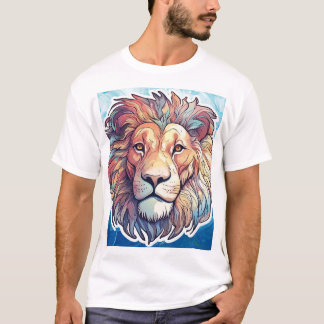 Camiseta AZUL Abstract Lion Head