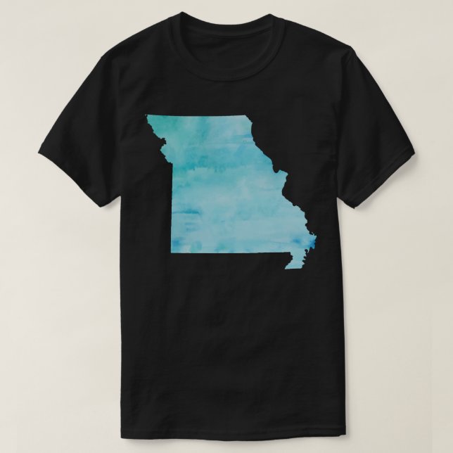Camiseta Azul acuarela Misuri (Diseño del anverso)