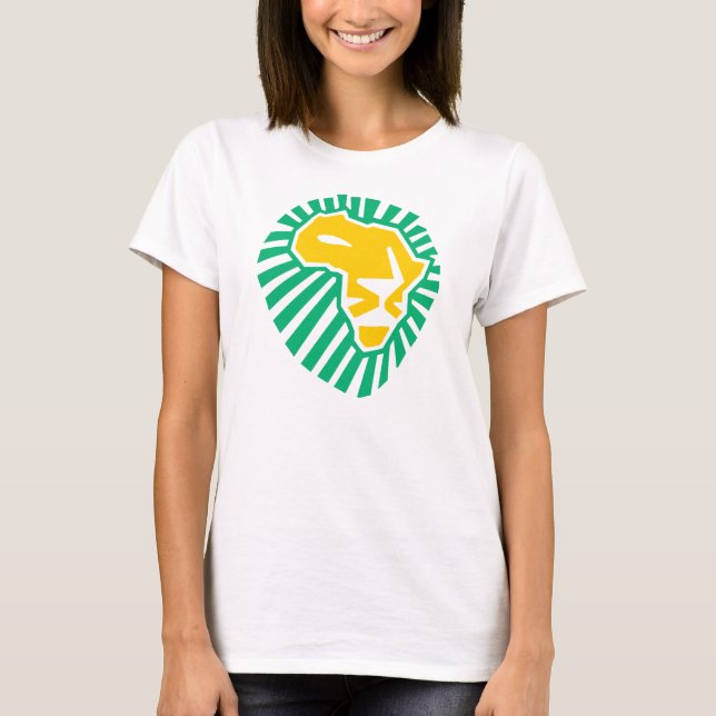 Camiseta azul amarilla principal de las mujeres de (Anverso)