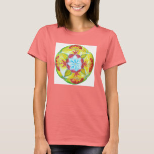 Camiseta Azul, Amarillo, Rojo, Mandala Paz