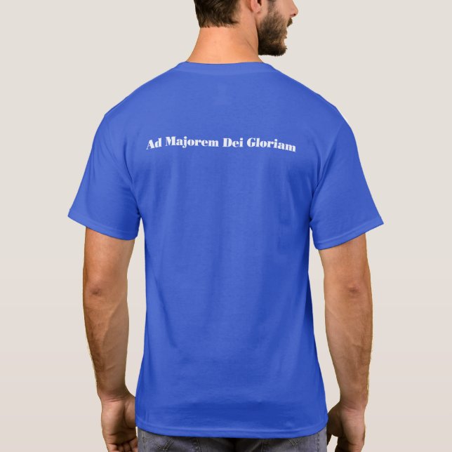 Camiseta azul AMDG (Reverso)