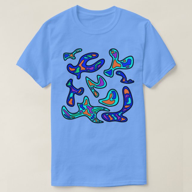 Camiseta azul ameba 1 (Diseño del anverso)