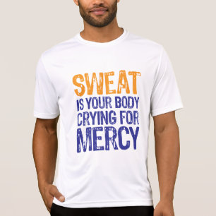 Camiseta Azul anaranjado de la misericordia del sudor