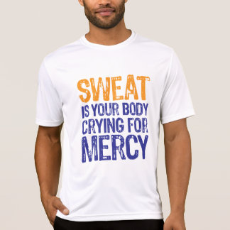 Camiseta Azul anaranjado de la misericordia del sudor
