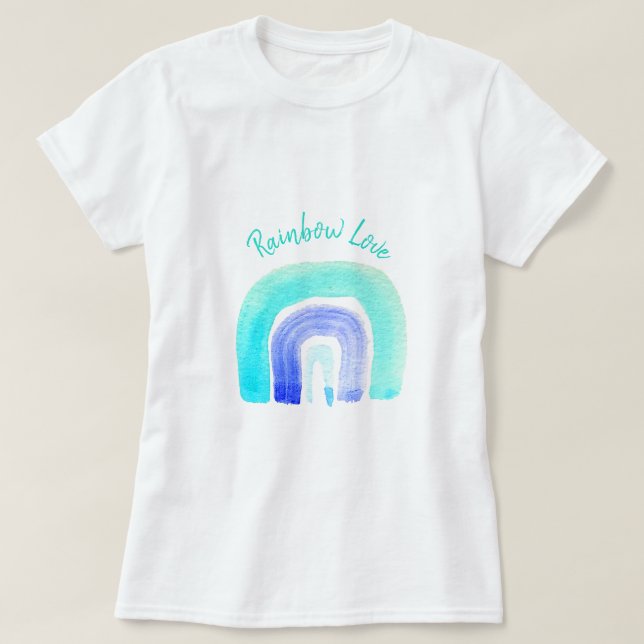 Camiseta Azul arcoiris amor acuático (Diseño del anverso)