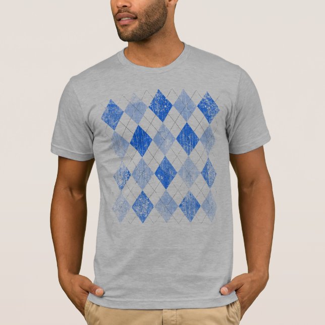 Camiseta Azul Argyle del vintage (Anverso)