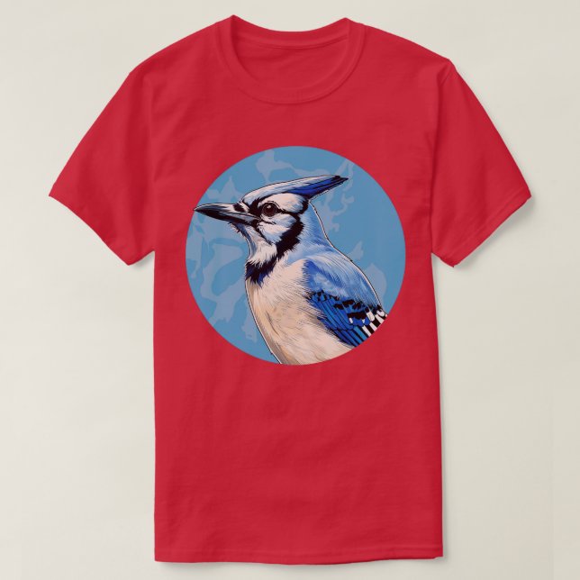 Camiseta Azul arrendajo pájaro 5 (Diseño del anverso)