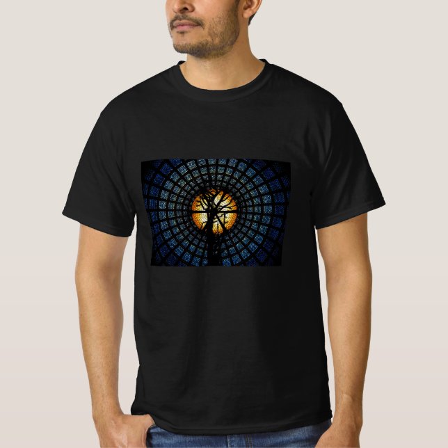 Camiseta Azul Atemporal Raízes Simbólicas Contemporâneo (Anverso)