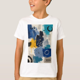 Camiseta Azul Audaz Energía Abstracta