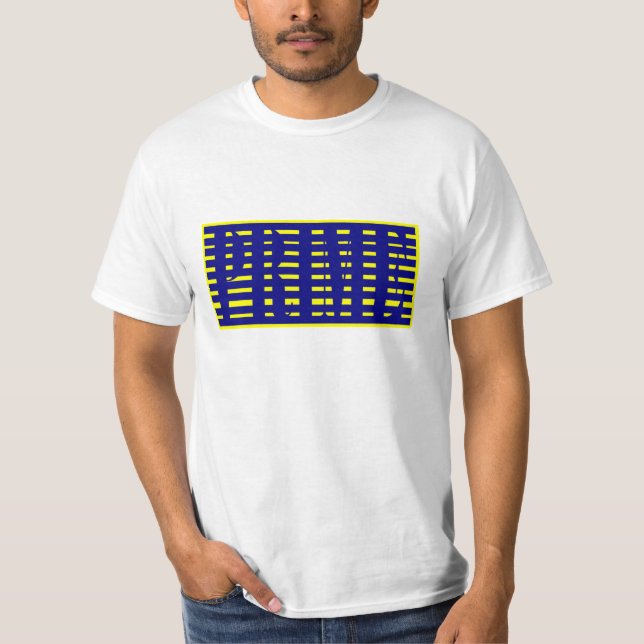 Camiseta Azul auténtico y amarillo primeros (Anverso)