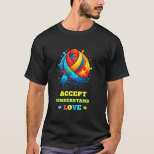 Camiseta Azul Autismo Mujeres Hombres Aceptar Ente