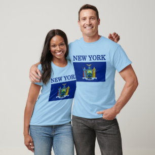 Camiseta azul bandera del estado de Nueva York