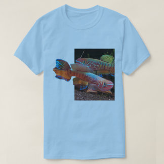 Camiseta azul básica con el Killifish de Gularis