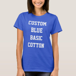 Camiseta azul básica de algodón para mujer persona