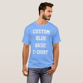 Camiseta azul básica personalizada para hombres