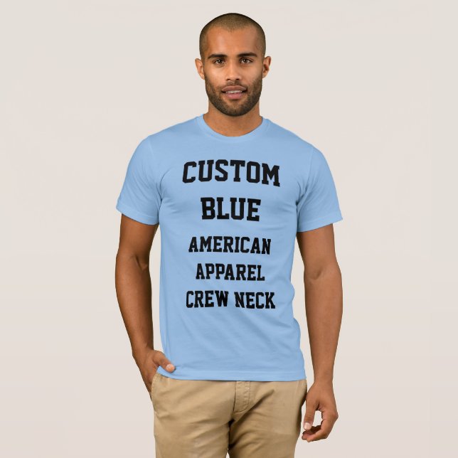Camiseta azul bebé personalizada para hombre AMERI (Anverso completo)
