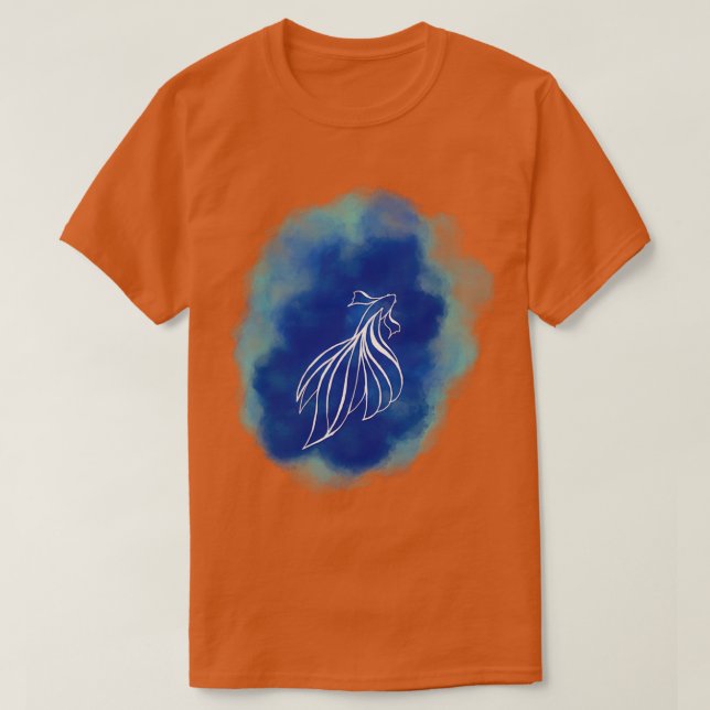 Camiseta azul Betta 1 (Diseño del anverso)