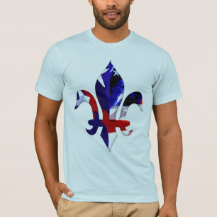 Camiseta Azul blanco rojo -2 de la flor de lis