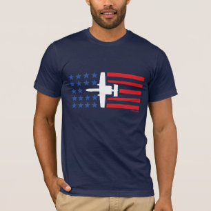 Camiseta Azul blanco rojo de las barras y estrellas del jet