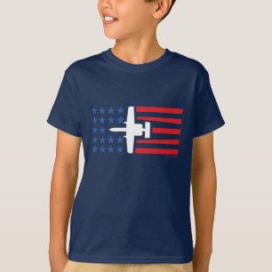 Camiseta Azul blanco rojo de las barras y estrellas del jet