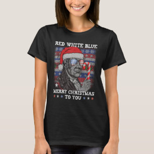 Camiseta Azul Blanco Rojo Feliz Navidad A Ustedes Hamilton 