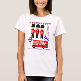 Camiseta Azul blanco rojo Londres Icons Gran Bretaña Gráfic