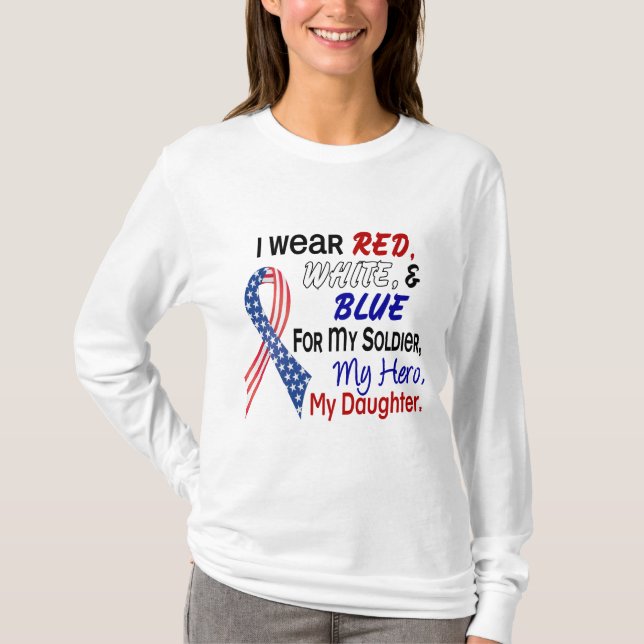 Camiseta Azul blanco rojo para mi hija (Anverso)