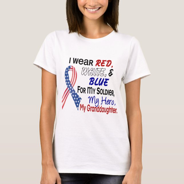 Camiseta Azul blanco rojo para mi nieta (Anverso)