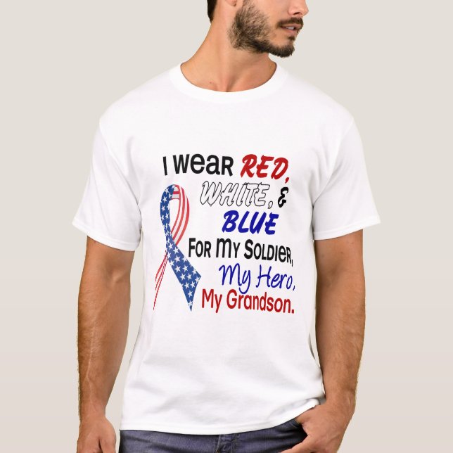 Camiseta Azul blanco rojo para mi nieto (Anverso)