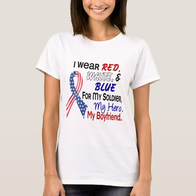 Camiseta Azul blanco rojo para mi novio (Anverso)