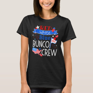Camiseta Azul blanco rojo Patriótico Bunco Crew American Fo