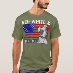 Camiseta Azul blanco rojo Pitbull Bandera estadounidense Pi