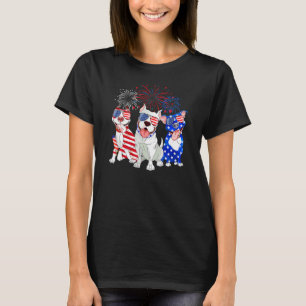 Camiseta Azul blanco rojo Pitbull Mamá papá Bandera estadou