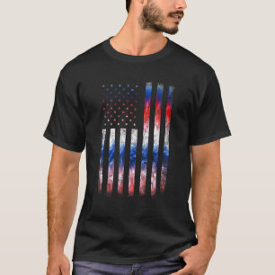 Camiseta Azul Blanco Rojo Vintage Bandera Estadounidense Ty