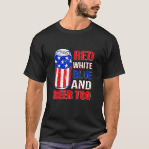 Camiseta Azul Blanco Rojo Y Cerveza Hasta El 4 De Julio Acá