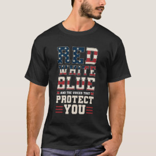Camiseta Azul Blanco Rojo Y Las Voces Para Protegerte