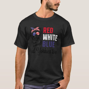 Camiseta Azul Blanco Rojo Y Yorkies A Los Perros Independen