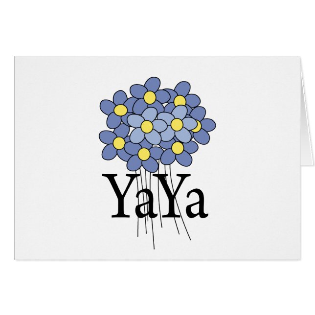 Camiseta azul bonita de YaYa de la flor (Anverso (Horizontal))