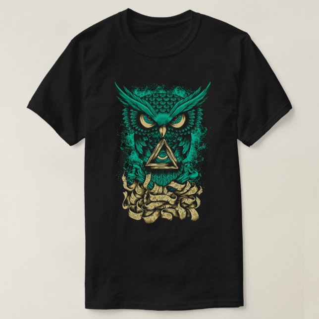 Camiseta Azul búho (Diseño del anverso)