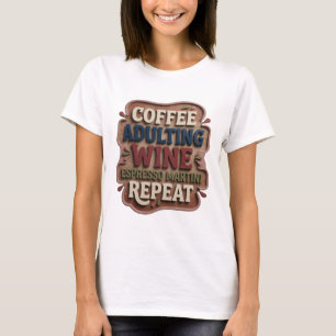 Camiseta Azul CAFÉ VINO PARA ADULTOS MARTINI DE ESPRESSO RE