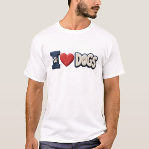 Camiseta Azul Cautivador Estilo Declaración AMO PERROS