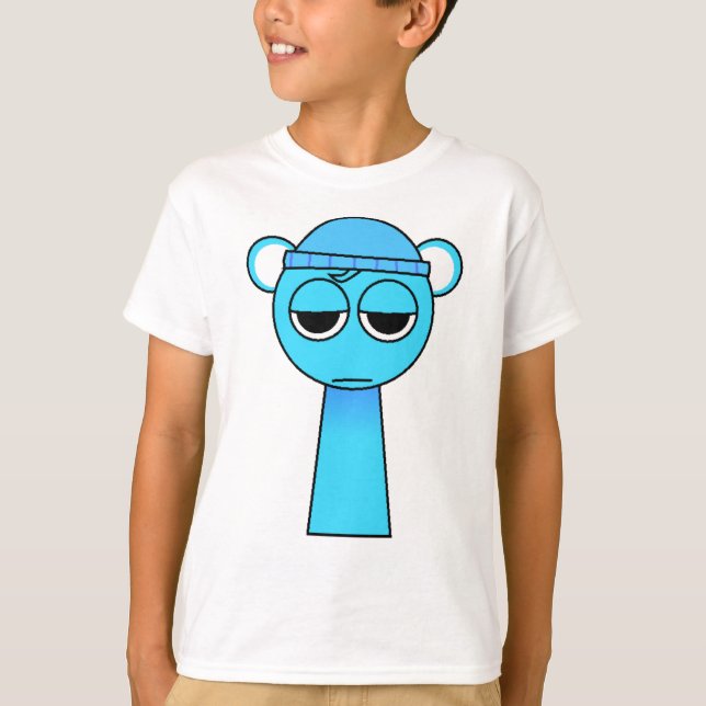 Camiseta Azul Celeste de Sprunki Retake (Anverso)