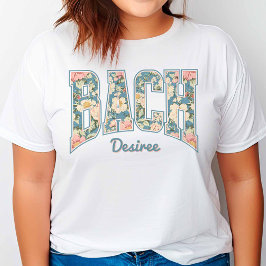 Camiseta Azul Celeste Floral Retro BACH Dama de Honor