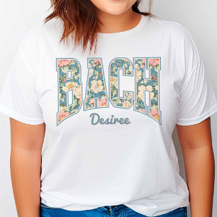 Camiseta Azul Celeste Floral Retro BACH Dama de Honor