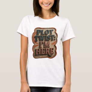 Camiseta Azul Chic GIRAR LA TRAMA ESTOY AQUÍ Arte Portátil