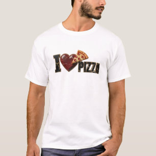 Camiseta Azul Chic Me ENCANTA la PIZZA Expresión Artística